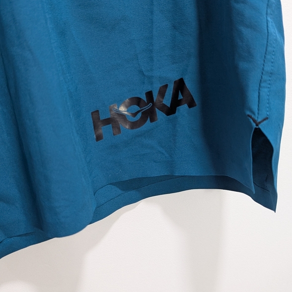 Hoka One One Running Shorts XLarge Men's Teal Lightweight Training Gym 7" Lined - Picture 2 of 8
